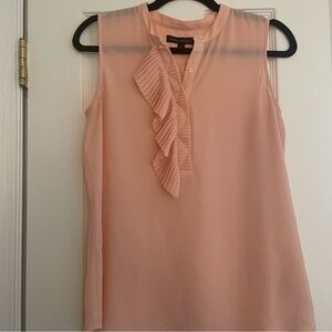 Banana Republic Pink Ruffle Sleeveless Blouse